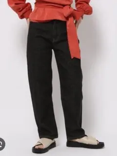 高山直子さんコラボ/ハイウエストコクーンデニム/EiiS ブラック