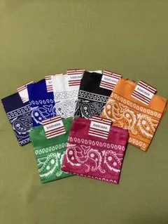 【注意　ポリエステル100％】バンダナ 7色セット 53x53cm