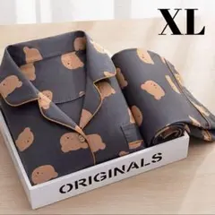 【XLサイズ】☆大人気☆クマ柄 パジャマ グレー 部屋着 ルームウェア かわいい