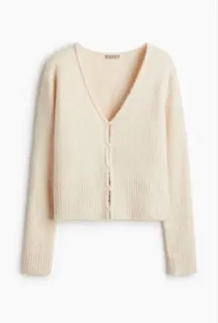 【完売品】H&M オンライン限定クリーム Vネック カーディガン