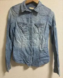 海外古着　H&M エイチアンドエム　デニムシャツ Lサイズ ライトブルー