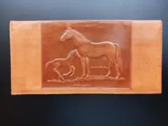 静内ホテル販売品　牛革財布　サラブレッドの町・日高の限定品