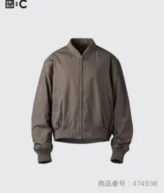 【美品】ユニクロUNIQLO C：ボマージャケット/XL/オリーブ　レディース