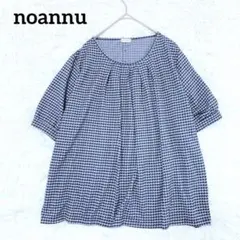 【ノアンヌ】チェック柄クルーネックTシャツ(3L)大きいサイズ ゆったり 洗える
