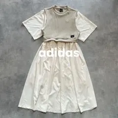 adidas アディダス ファブリックミックスワンピース