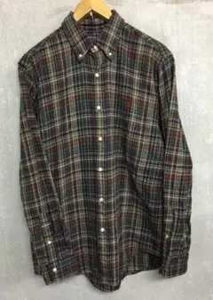 ポロ ラルフローレン チェック BD ネルシャツ マルチ 茶系 サイズL