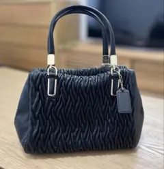 コーチ COACH★マディソンギャザード2wayハンドバッグ★ブラック