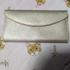 ゴールド 長財布 テクスチャー合成皮革 開運財布