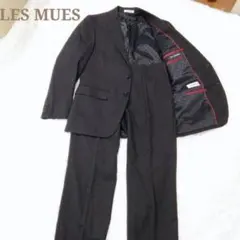 LES MUES レディース パンツスーツ セットY4 ブラック ストライプ