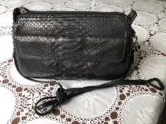 パイソン　革ハンドバッグ　ショルダーバック　2way 蛇革　日本製　美品