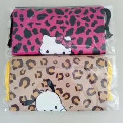 【新品未開封】サンリオ　ヒョウ柄巾着　ハローキティ　ポチャッコ