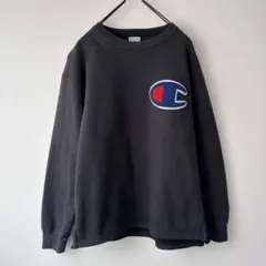 champion チャンピオン　スウェット　ブラック　黒　厚手　デカロゴ　S