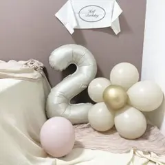 バースデー　数字　ナンバー　誕生日　飾り　風船　数字バルーン　韓国　ナチュラル