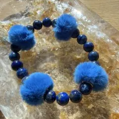 ✨ふわふわブレスレット✨ラピスラズリ　瑠璃(和名) 青金石(中国)天然石