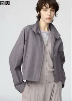 2026SS／美品】UNIQLO U ショートブルゾン M パープル - メルカリ