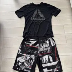 トレーニングウェア ブラック Tシャツ＆ショートパンツ セット