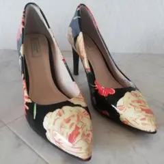 COLE HAAN コールハーン 本革 フラワー柄 パンプス 6B