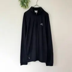 アディダス［XL］大人スポーティ◎さらり◎ワンポイントロゴ◎ハーフジップウェア
