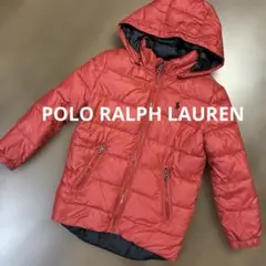 【良品】ポロ　ラルフローレン　中綿ジャケット　レッド　刺繍ロゴ　フード　ワッペン