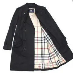 美品 バーバリーロンドン トレンコート M ライナー付き 黒 チェック裏地