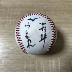 東京ヤクルトスワローズ　中村優斗　直筆サインボール　統一球　実使用球　好きな言葉