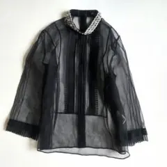 美品★マークジェイコブス シースルー ブラウス ビジュー 黒 ブラック シアーのサムネイル