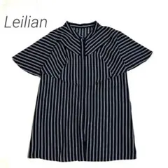 Leilian★美品★ストライプ切替ブラウス
