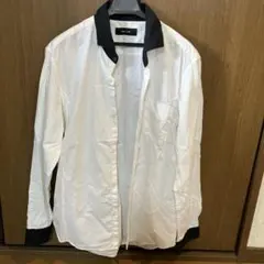 ホワイト/ブラック コントラストシャツ