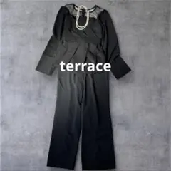 terrace ラップ長袖チュニックブラウス　センターピンタックパンツ　セット