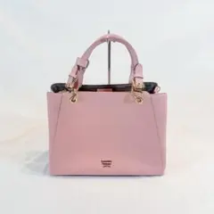 サマンサタバサ ハンドバッグ ピンク レザー ゴールド金具