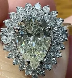 Pt900 大粒ダイヤモンドリング 1.254ct ペアシェイプ 豪華 鑑別書 