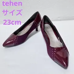 tehenテーン　パンプス　レッド　スタッズ　23cm
