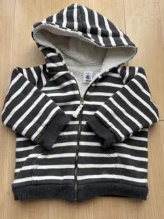 プチバトー　ストライプ フード付きトレーナー /パーカー18m 80cm