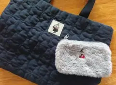 (⁠•⁠ө⁠•⁠)⁠♡【ムーミン】 キルティングトートバッグとポーチセット