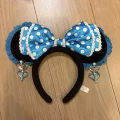 ミニーマウス カチューシャ イヤリング 水色