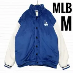 MLB ドジャース　LA ボアフリースジャケット　スタジャン　刺繍ロゴ　【M
