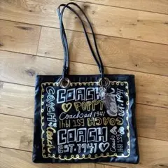 美品　COACH Poppy ポピー　エヴィー　トートバッグ ブラック