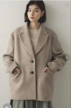 シャギーウール混 テーラードコート