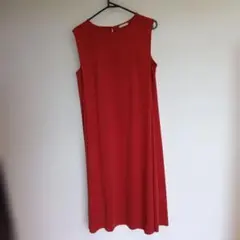 レディース ノースリーブ ロングワンピース 　L　 レッド