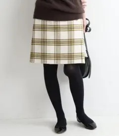 IENA Wフェイスミニ丈スカート◆リバーシブル/ナチュラル34