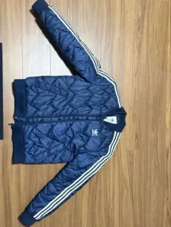 美品 adidas キルティングジャケット 三本ライン ネイビー 中綿