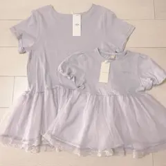 プティマインリアン❁親子リンクコーデ水色チュールトップス