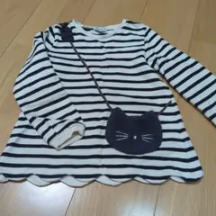 エニィファム　ネコちゃんポシェット　トレーナー　ロンT　110cm