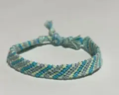 ミサンガ　ハンドメイド　手作り　青系