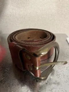 本革 ブラウン ベルト 金属バックル vintage