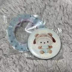 pvcクリアケースつき 缶バッジ サンリオ ポチャッコ
