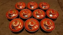 輪島塗 漆器 金蒔絵 蒔絵 華の図 蓋椀 10客 - メルカリ