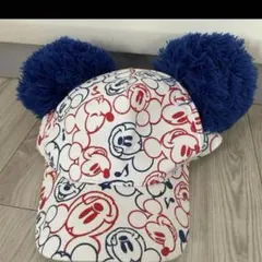 ディズニー ポンポン ボンボン キャップ ミッキーマウス 希少　総柄