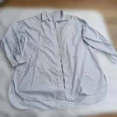 UNIQLO コットンシャツ ライトブルー XL 7分袖