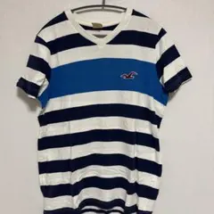 美品✨　Hollister / ストライプ Vネック Tシャツ M